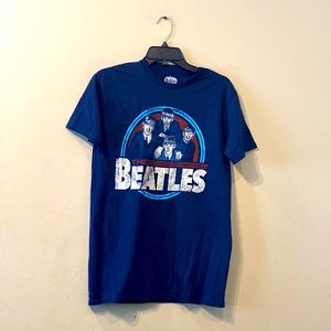 Unisex, blue, short sleeve, crew neck cotton, The Beatles Graphic Shirt S Small